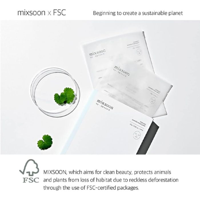 Mixsoon Centella Mask Pack 25g, Soothing Sheet with Asiatica Extract for Hydration and Skin Repair, 5pcs