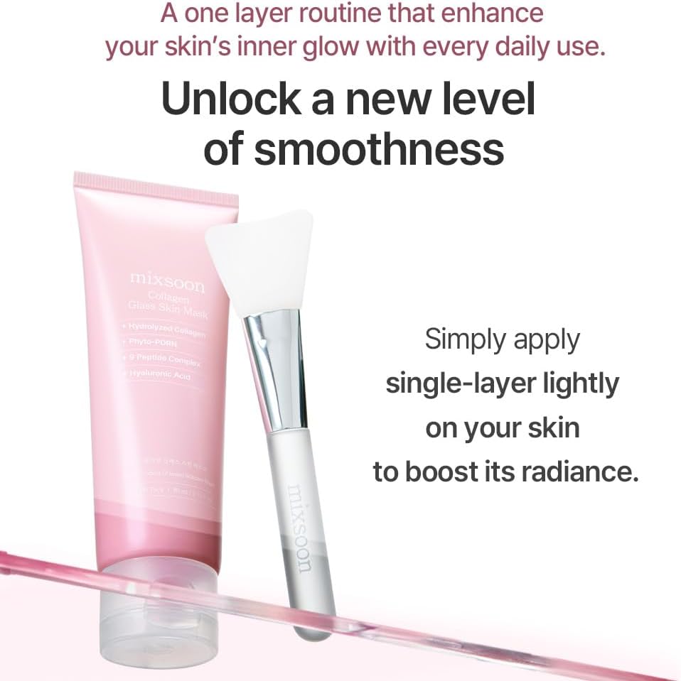 Mixsoon Collagen Glass Skin Peel-Off Mask for Hydration, Elasticity and Radiant Glow, 80ml