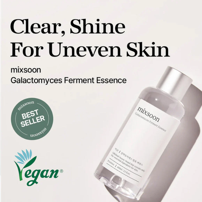 Mixsoon Galactomyces Ferment, Brightening, Hydrating, and Skin Tone-Correcting Essence, 100ml