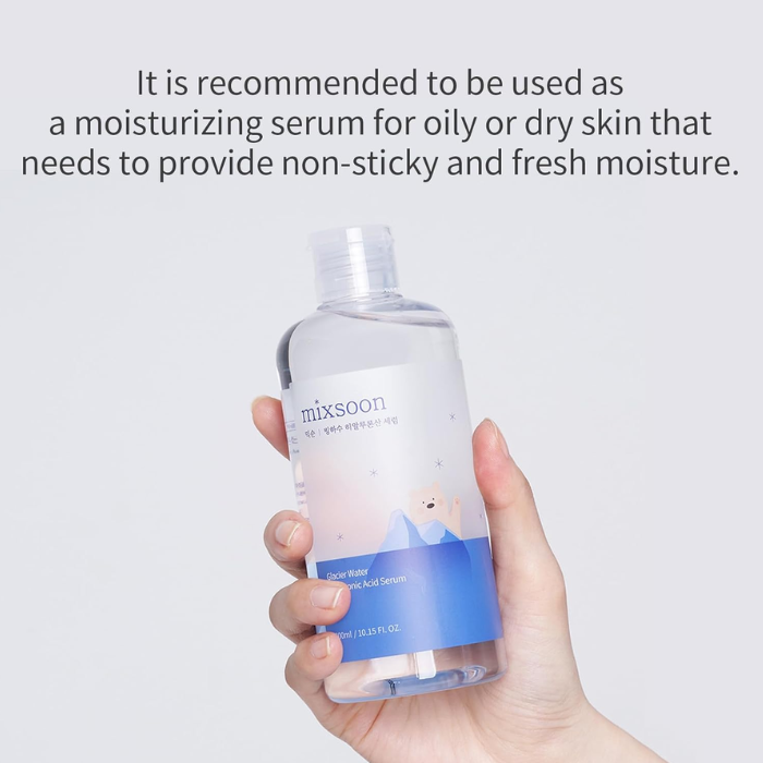Mixsoon Glacier Water Hyaluronic Acid, Deep Hydration and Skin Barrier Strengthening Serum, 100ml