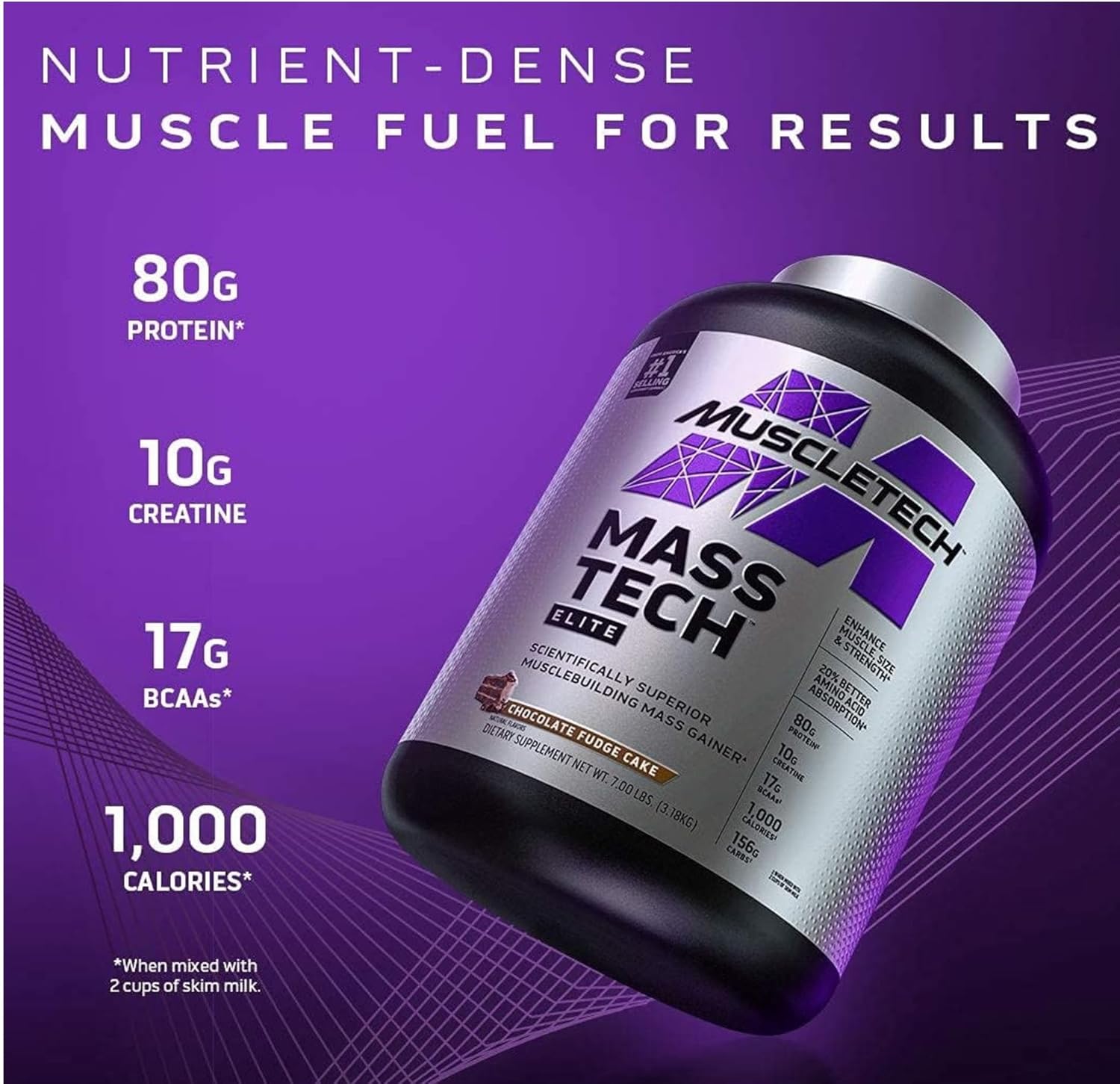 Muscletech Mass Tech Elite Chocolate Fudge 6lb