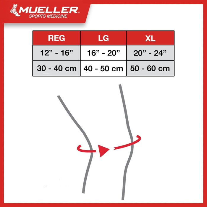 Mueller Hinged Wrap Around Knee Brace Black -Large
