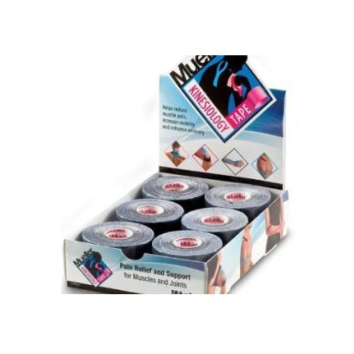 Mueller Small Kinesiology Tape Black 2"X16.4 Feet.6 Rolls/Case