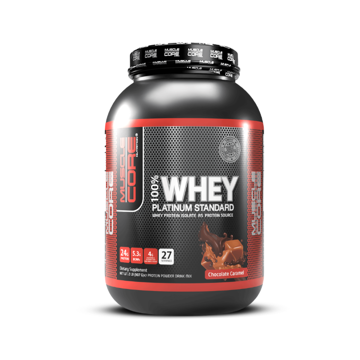 Muscle Core 100% Whey Platinum Chocolate Caramel, 24g Protein Powder, 2lb
