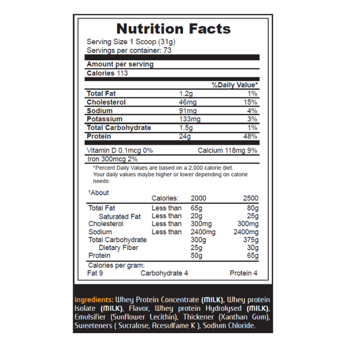 Muscle Core 100% Whey Platinum Standard Vanilla, Premium Protein Powder, BCAAs and Recovery Support, 5lb