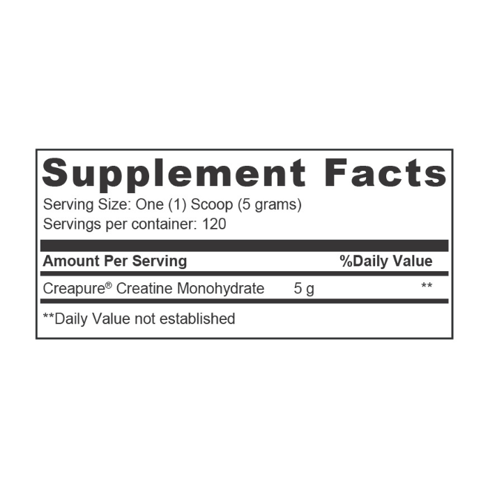 Muscle Core Creatine Creapure Unflavoured 600g, Pure Micronized Creatine Monohydrate, 120 Servings