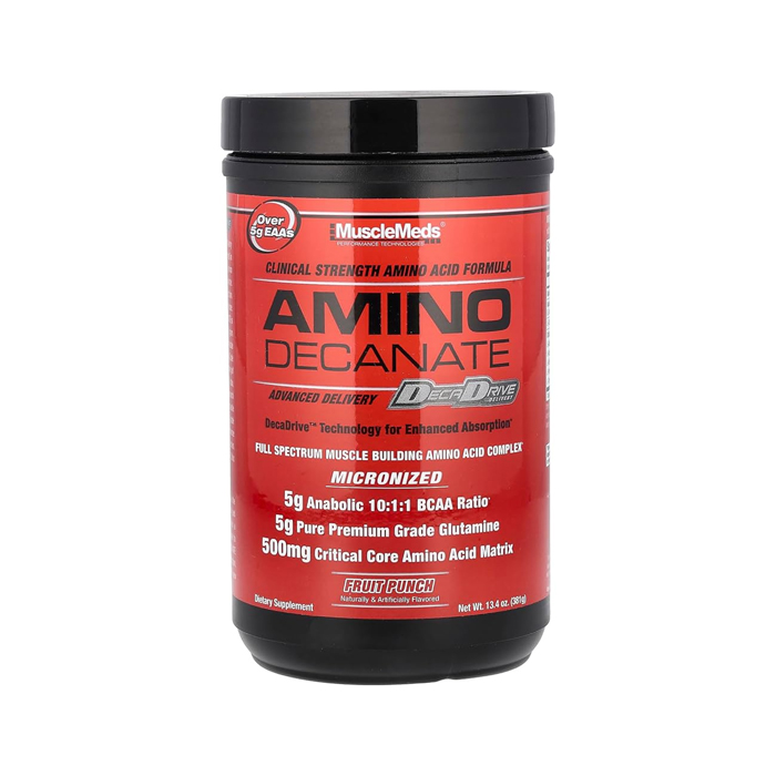 Muscle Meds Amino Decanate, Post Workout Amino Acid Complex, Full Spectrum Recovery - Fruit Punch - 378g