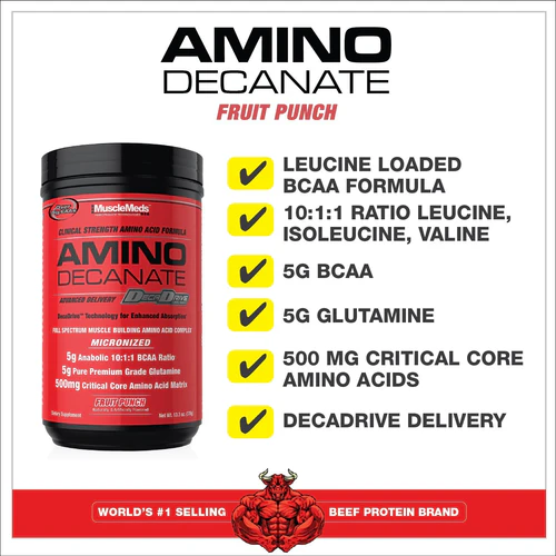 MuscleMeds Amino Decanate Post Workout Fruit Punch 360G 