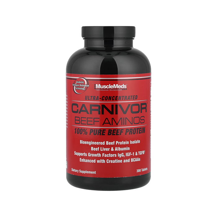 ماسيل ميدز كارنيفور - أحماض أمينية مركزة من اللحم البقري مع BCAAs وكرياتين - 300 قرص