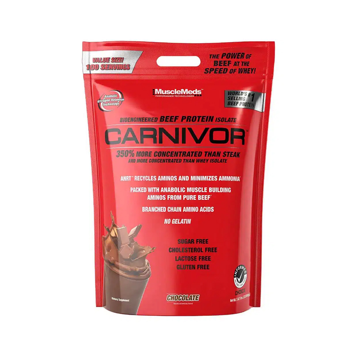 Muscle Meds Carnivor Mass – Beef Protein Isolate Gainer with iSpike, Chocolate Fudge – 10.4 lbs