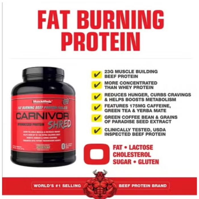 MuscleMeds Carnivor Shred Powder Chocolate 4LB