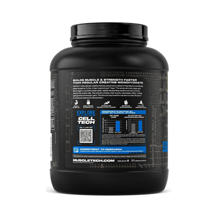 Muscle Tech Cell Tech Creatine Monohydrate & Carbohydrate Fruit Punch, Post-Workout Formula, 5.8lb