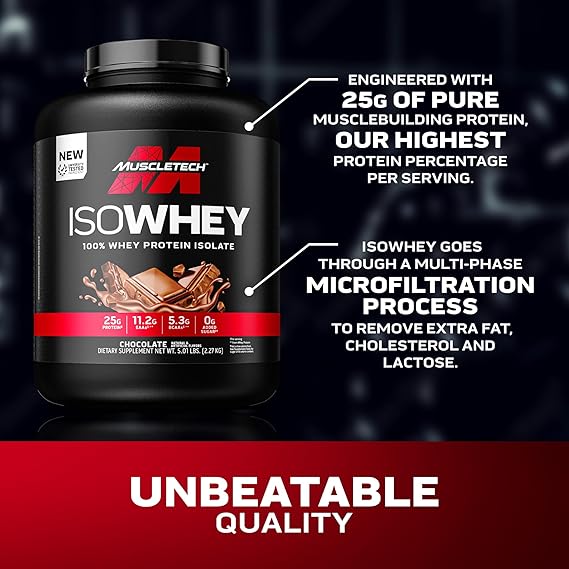 Muscletech IsoWhey 100% Whey Protein Powder Chocolate 5Lb