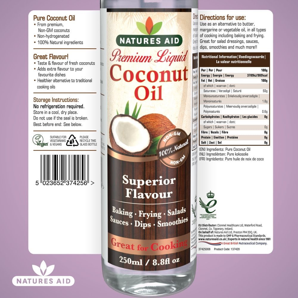 Natures Aid Coconut Oil Liquid 250ml