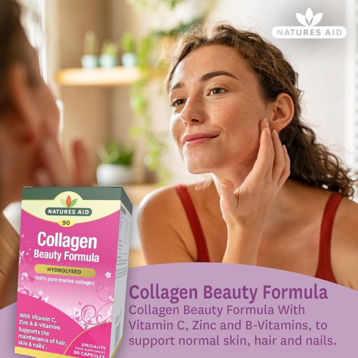 Natures Aid Collagen With Vitamin c Zinc & B-Vitamin 90 Vegetable capsules