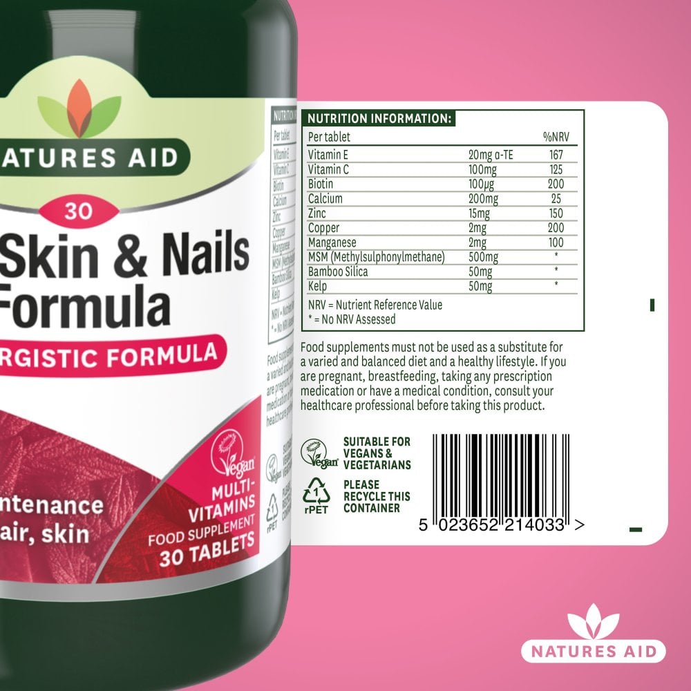 Natures Aid Hair Skin And Nails 90's Tablets