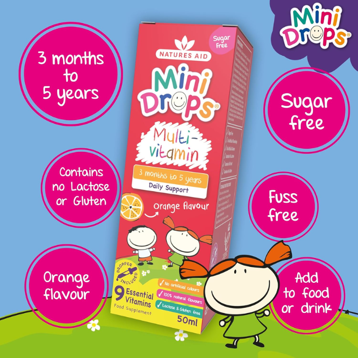 Natures Aid Multivitamin Mini Drops For Infant & Children 50ml