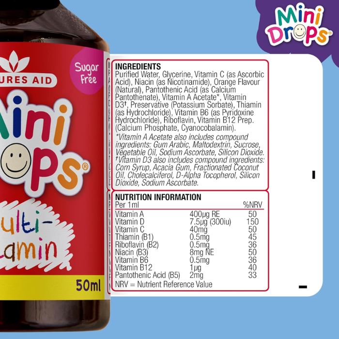 Natures Aid Multivitamin Mini Drops For Infant & Children 50ml