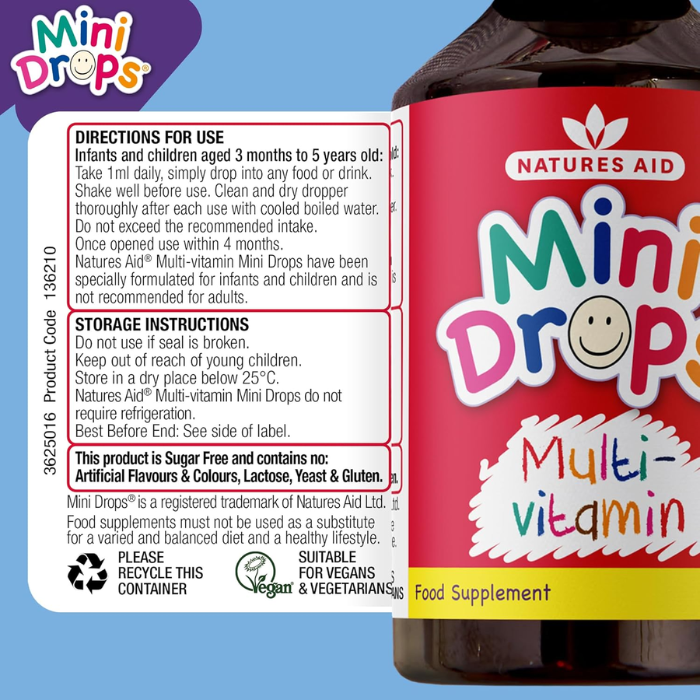 Natures Aid Multivitamin Mini Drops For Infant & Children 50ml