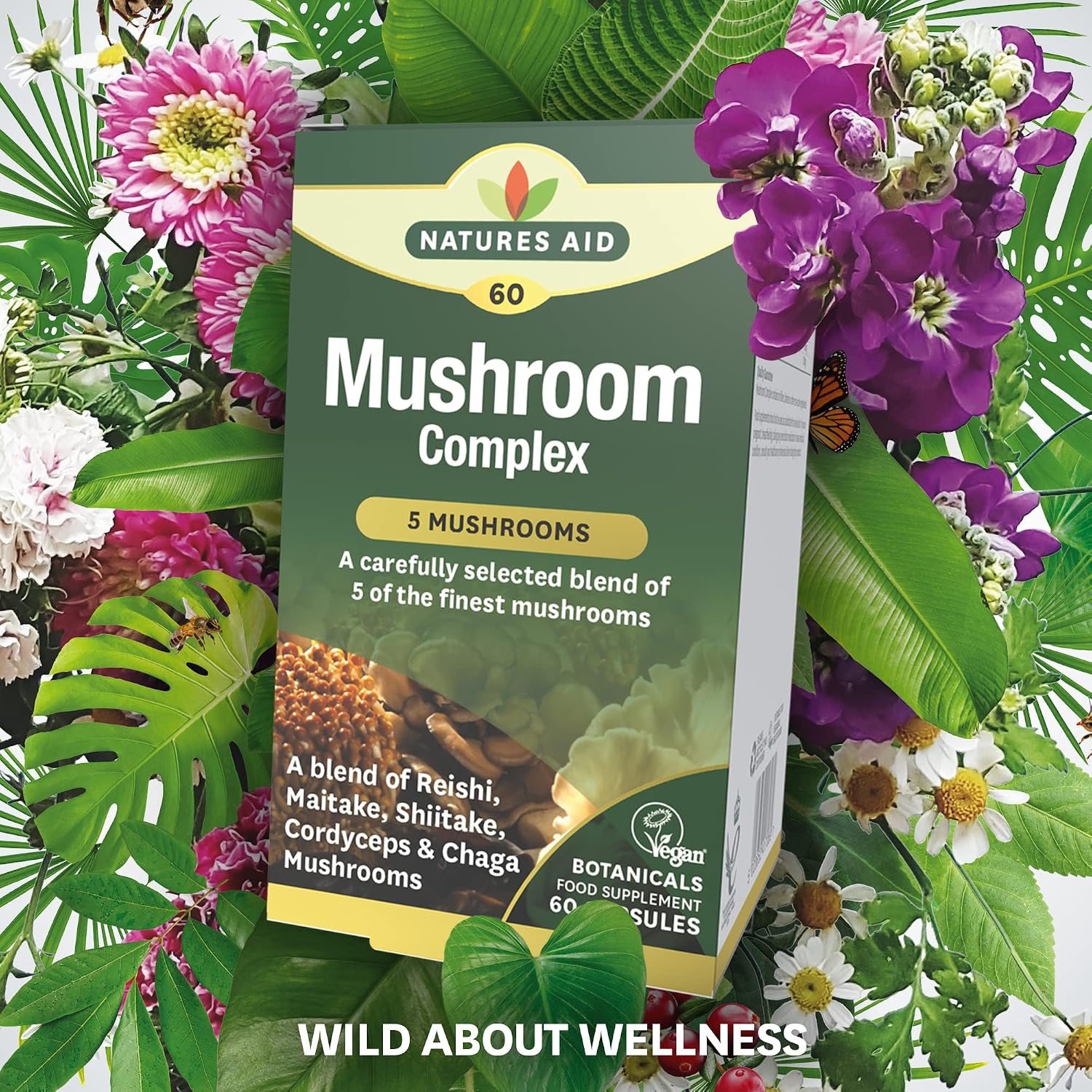 Natures Aid Organic Superfoods Mushroom Complex 60's Capsules