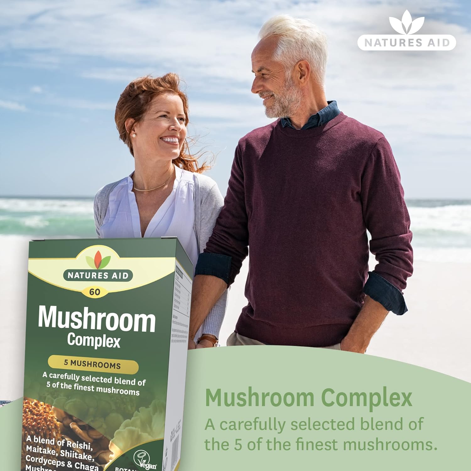 Natures Aid Organic Superfoods Mushroom Complex 60's Capsules