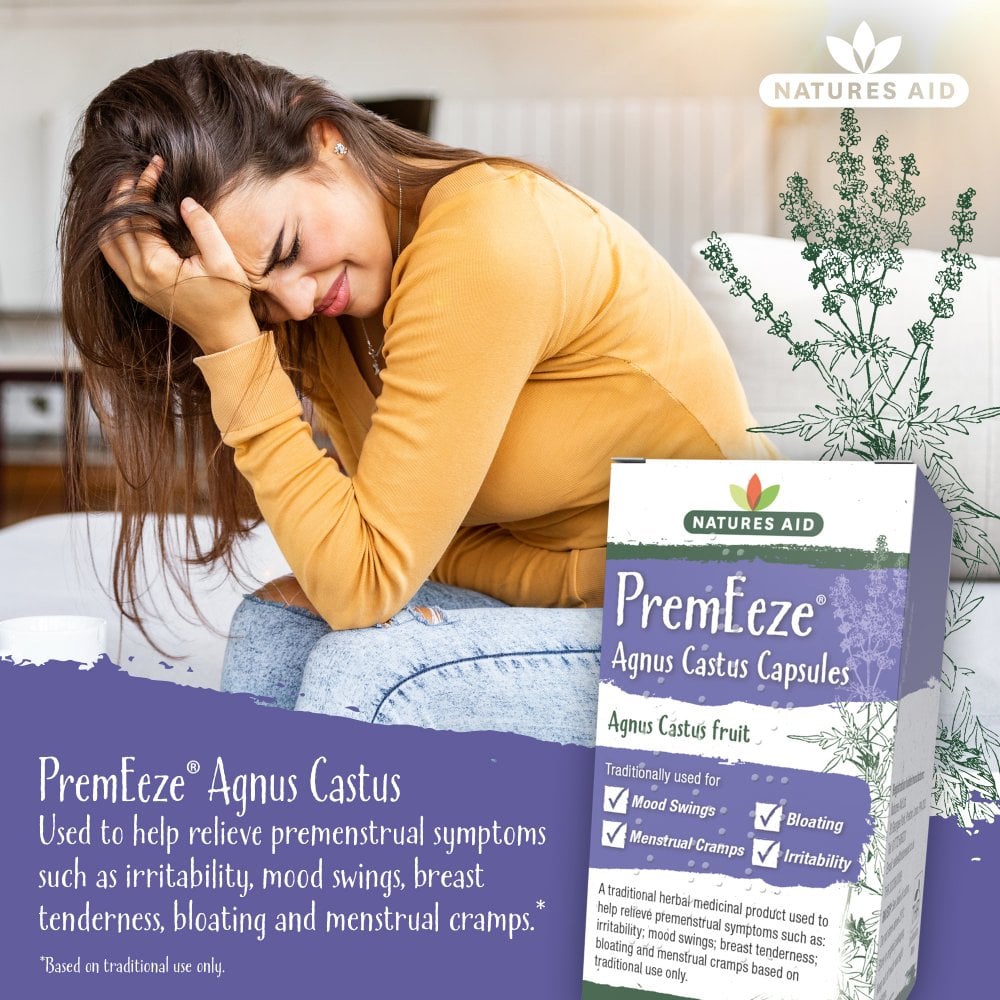 Natures Aid Premeeze Agnus Castus 400mg 60 Capsules