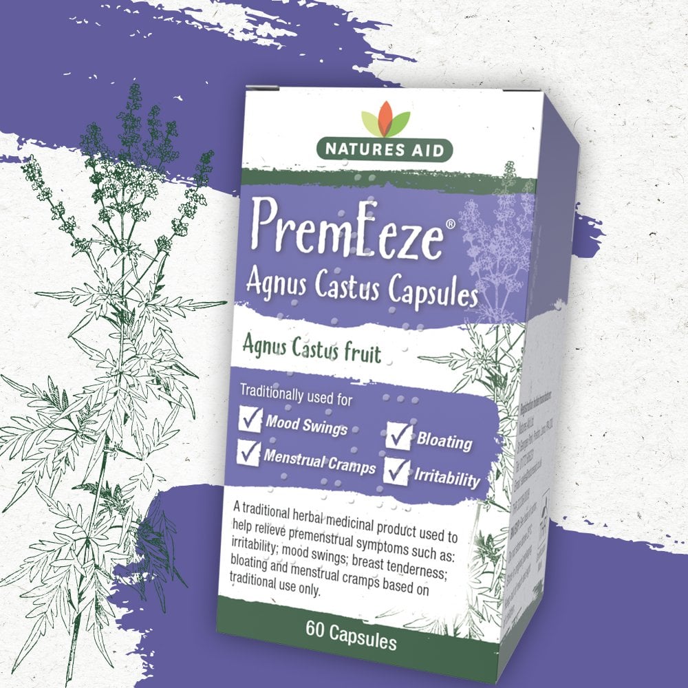 Natures Aid Premeeze Agnus Castus 400mg 60 Capsules