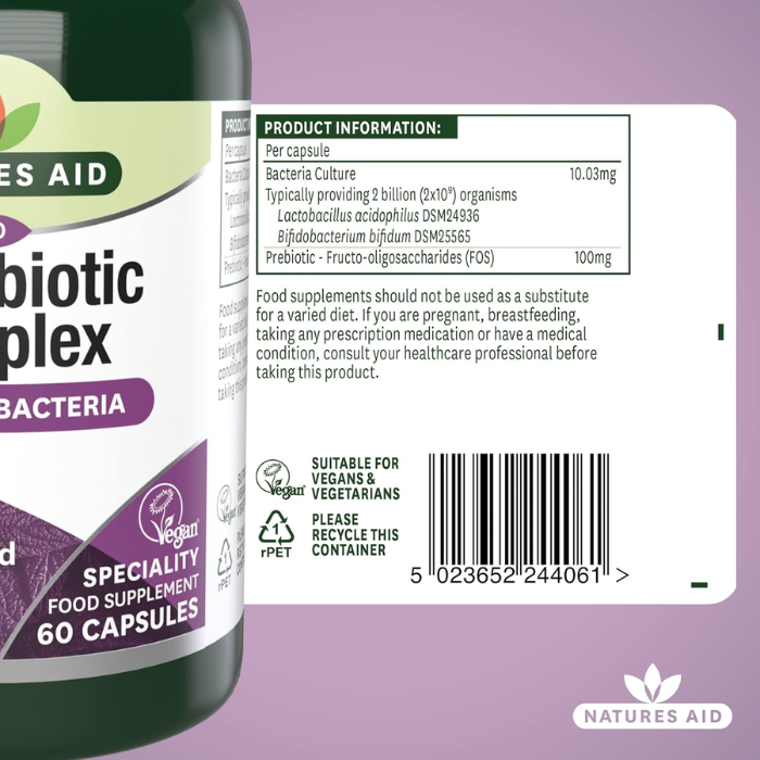 Natures Aid Probiotic Complex (With Bifidus and Fos) 60's Vegetable capsules