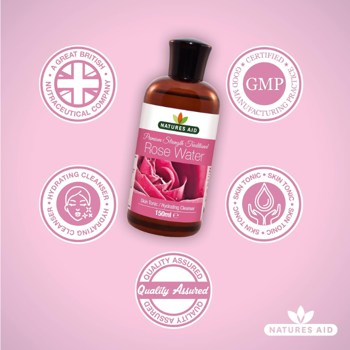 Natures Aid Premium Strength Traditional Rose Water 150ml