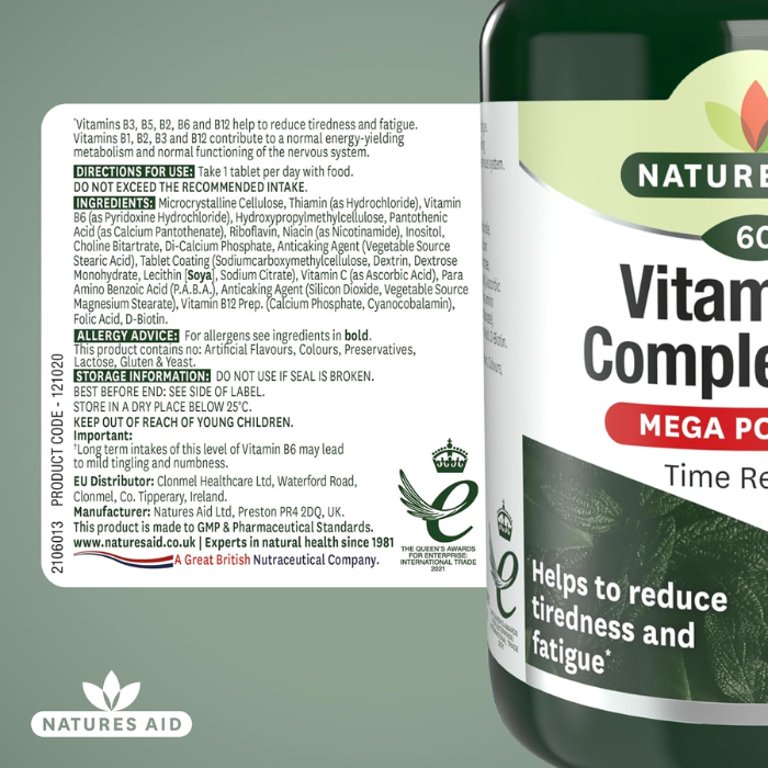 Natures Aid Vitamin B Complex 100 Mega Potency 60's Tablet