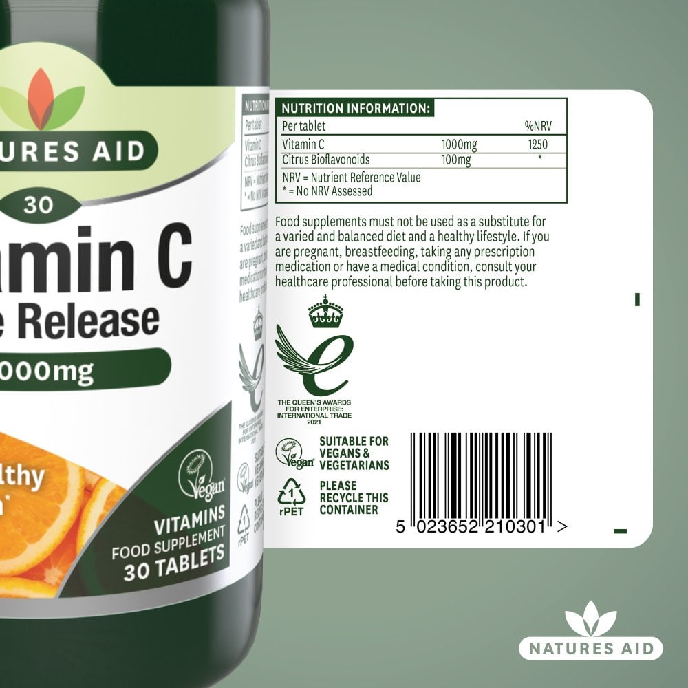 Natures Aid Vitamin C 1000 mg Time Release Tablets 30's