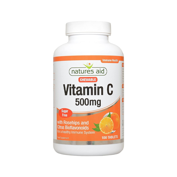 Natures Aid Vitamin C 500mg Chewable Sugar Free 100 Tablets