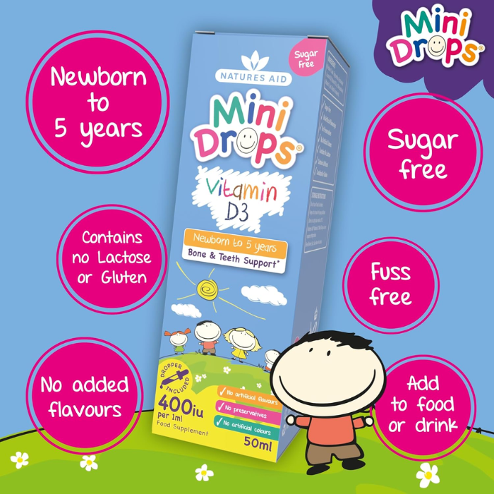 Natures Aid Vitamin D3 400IU Drops Infant & Children 50ml