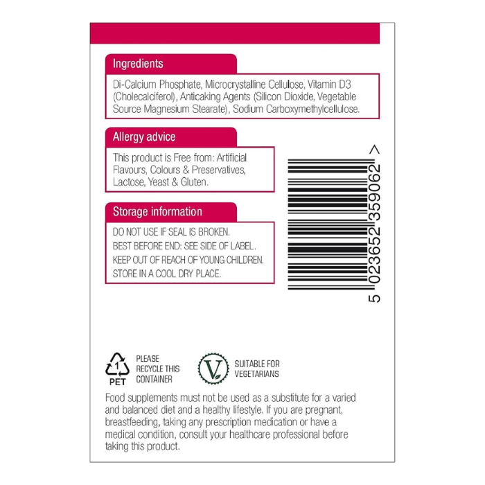 Natures Aid Vitamin D3 5000 IU Tablets 60's