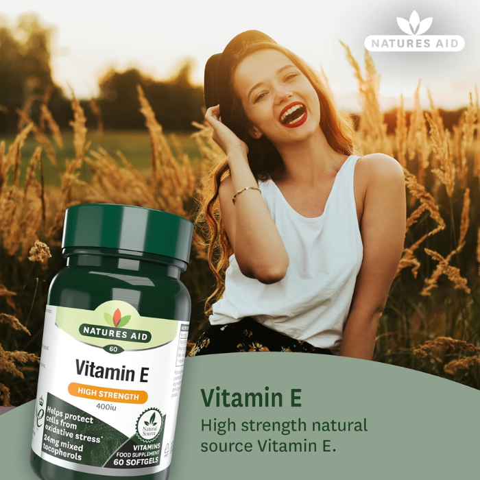Natures Aid Vitamin E 400IU Natural Form 60 Softgels