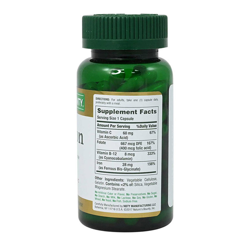 Natures Bounty Easy Iron 28mg Capsules 90's