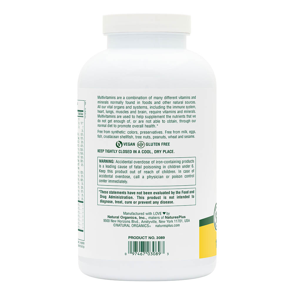 Natures Plus Adults Chewable Multivitamin & Minerals Pineapple flavour 90's