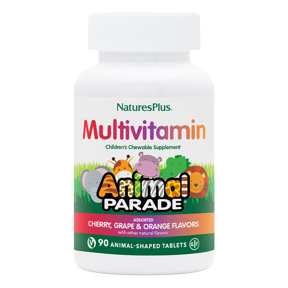 Natures Plus Animal Parade Assorted Cherry Orange & Grape 90 Tablets