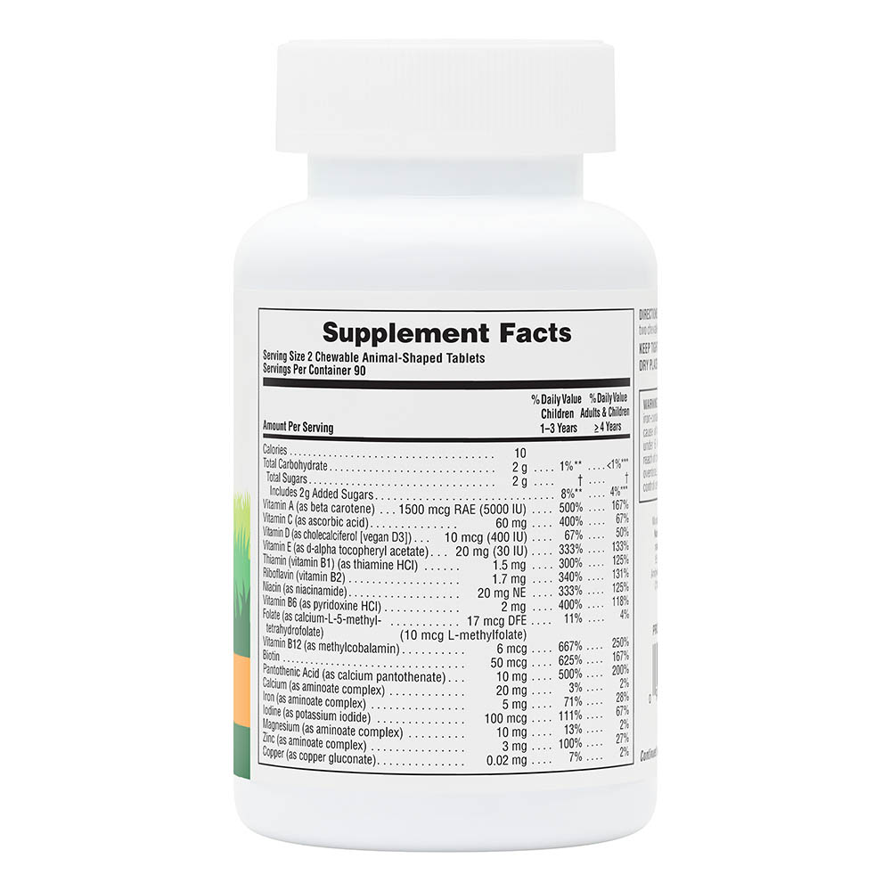 Natures Plus Animal Parade Children's Chewable Multivitamins & Minerals Orange 180 Tablets