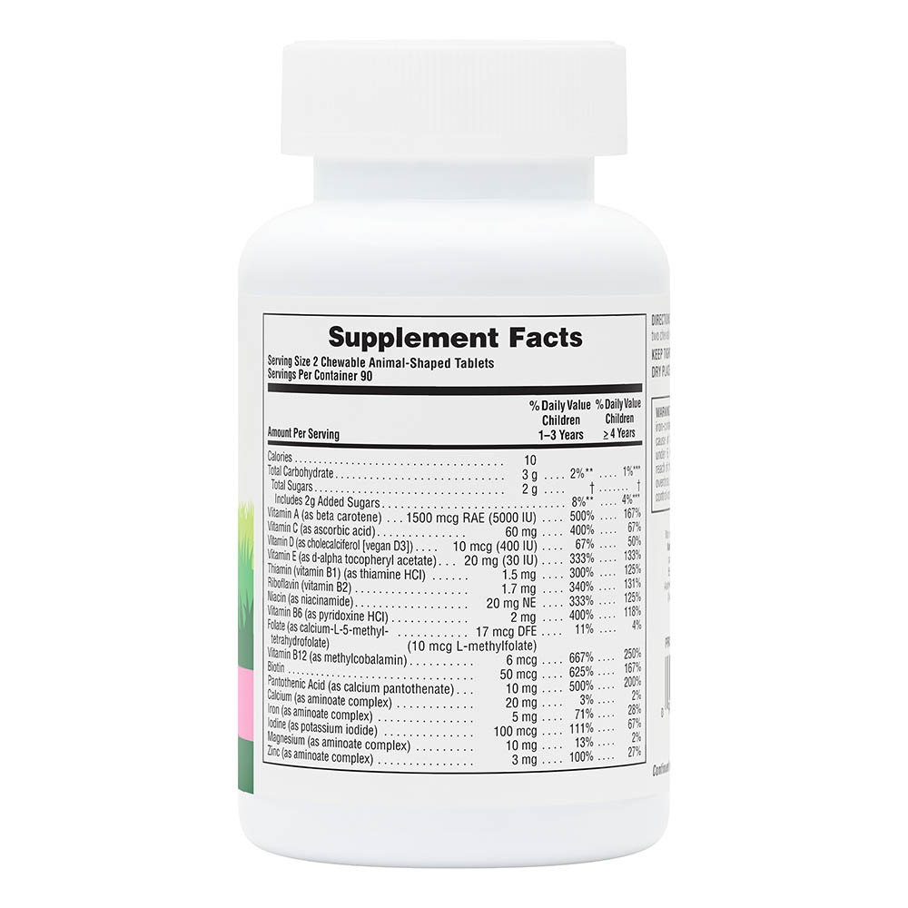 Natures Plus Animal Parade Childrens Chewable Multi Vitamin & Minerals Watermelon 180 Tablets