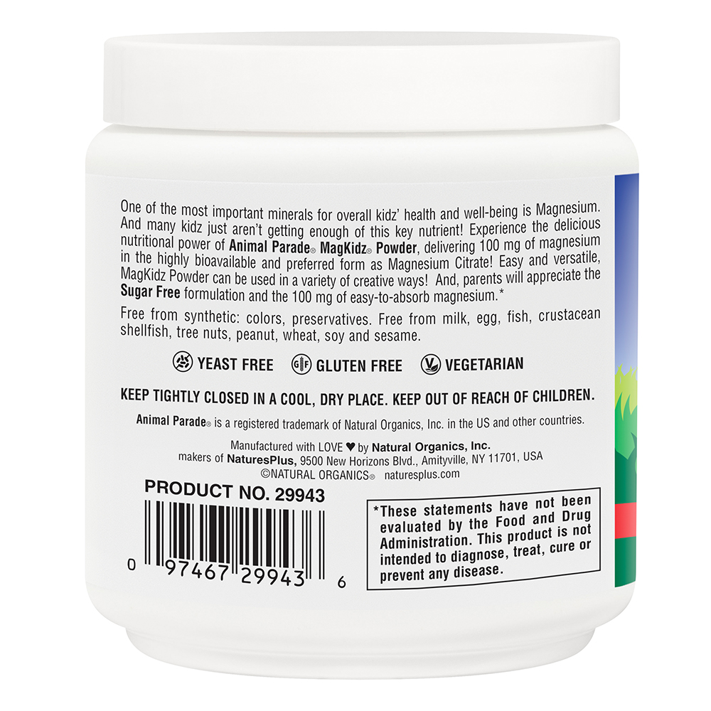 Natures Plus Animal Parade Magnesium Kidz Powder Cherry 0.32 Lbs