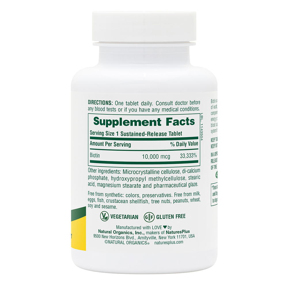 Natures Plus Biotin 10mg 90 Tablets