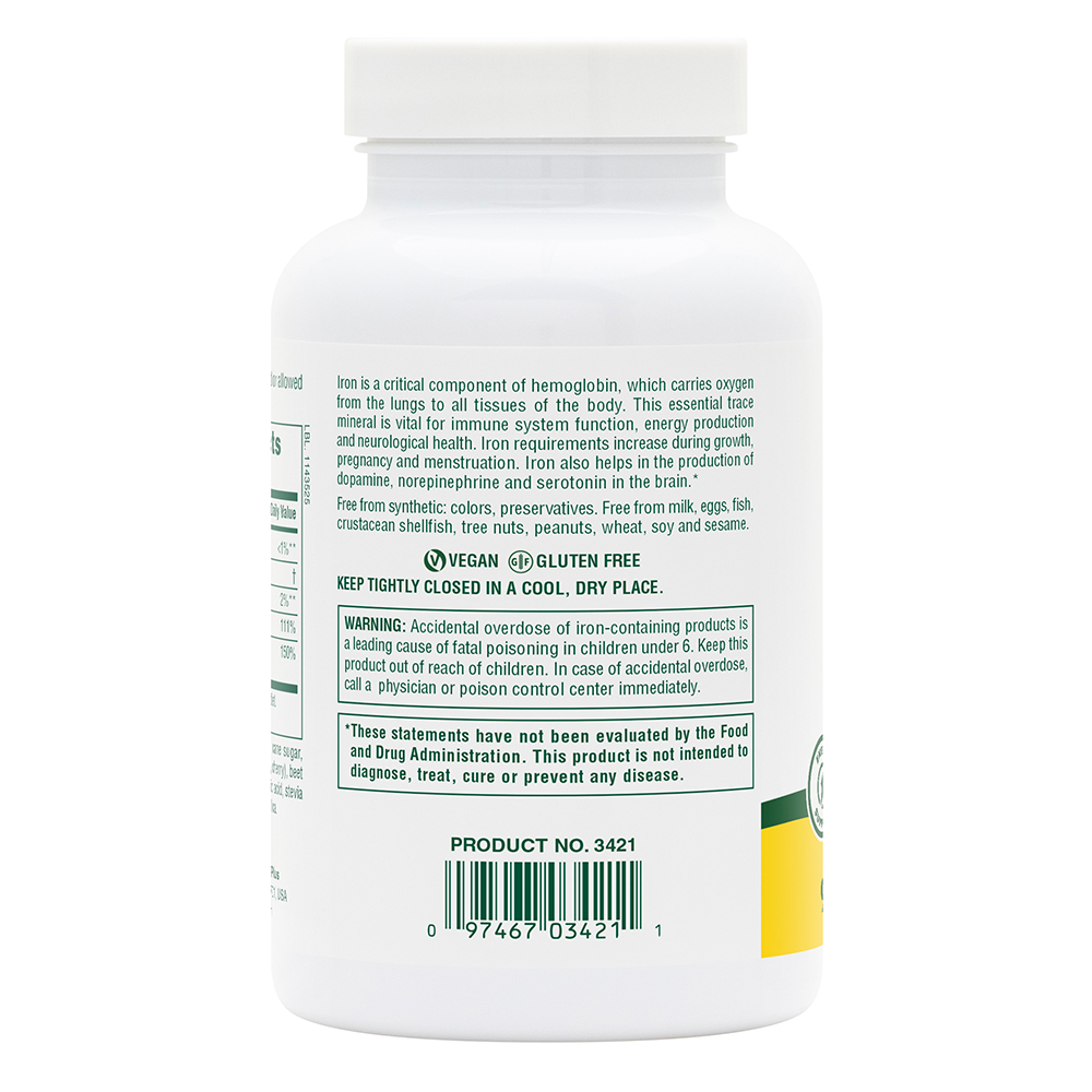 Natures Plus Chewable Iron With Vitamin C & Herbs 90 Tablets