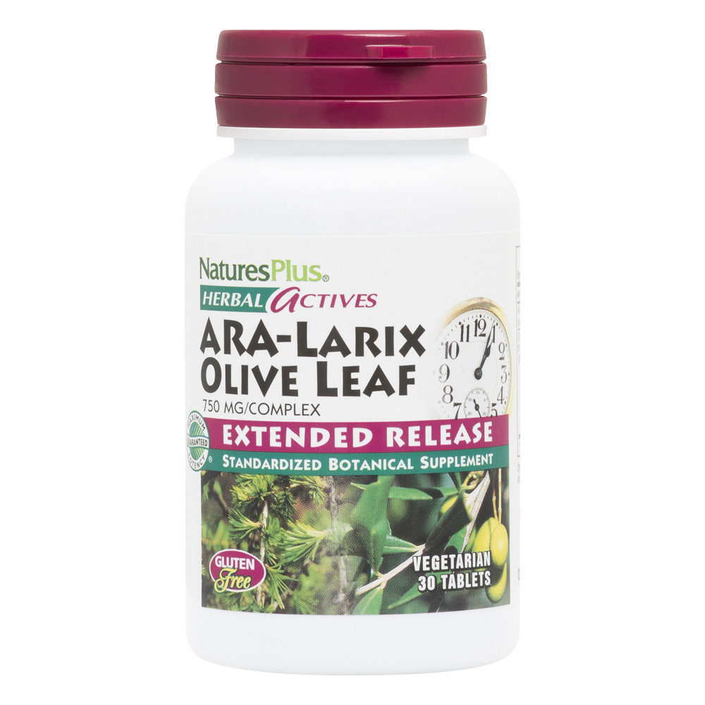 Natures Plus Herbal Actives Ara Larix Olive Leaf 750 Mg Complex 30's