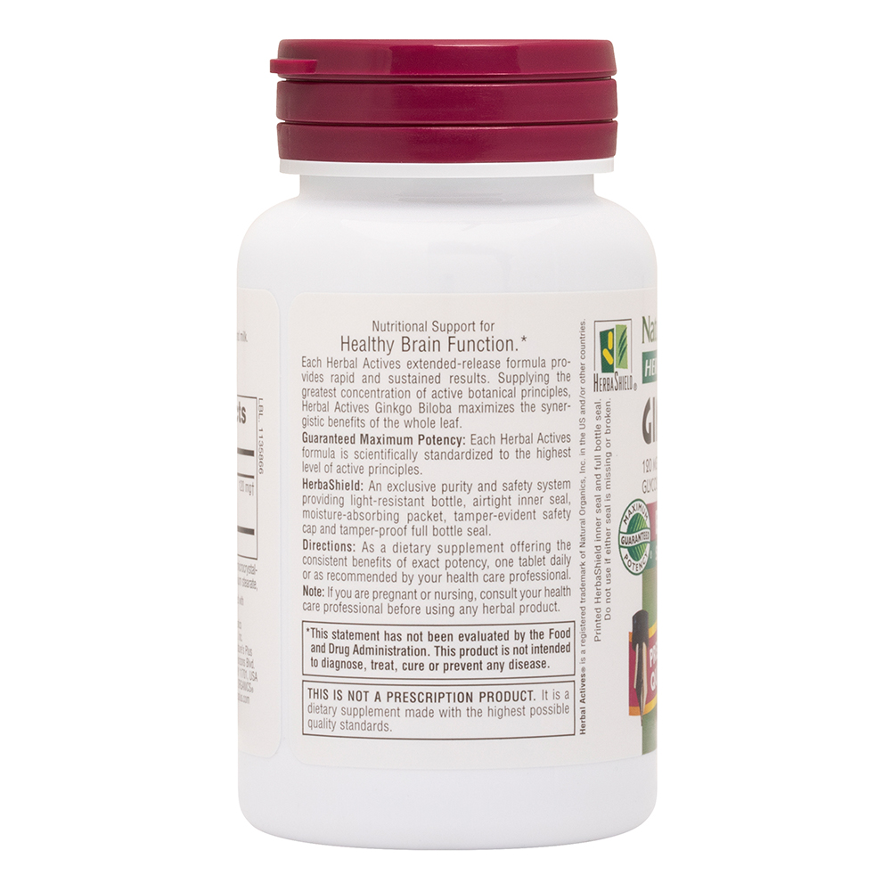 مكمل غذائي Herbal Actives عدد 60 كبسولة Ginkgo Biloba من ناتشرز بلاس