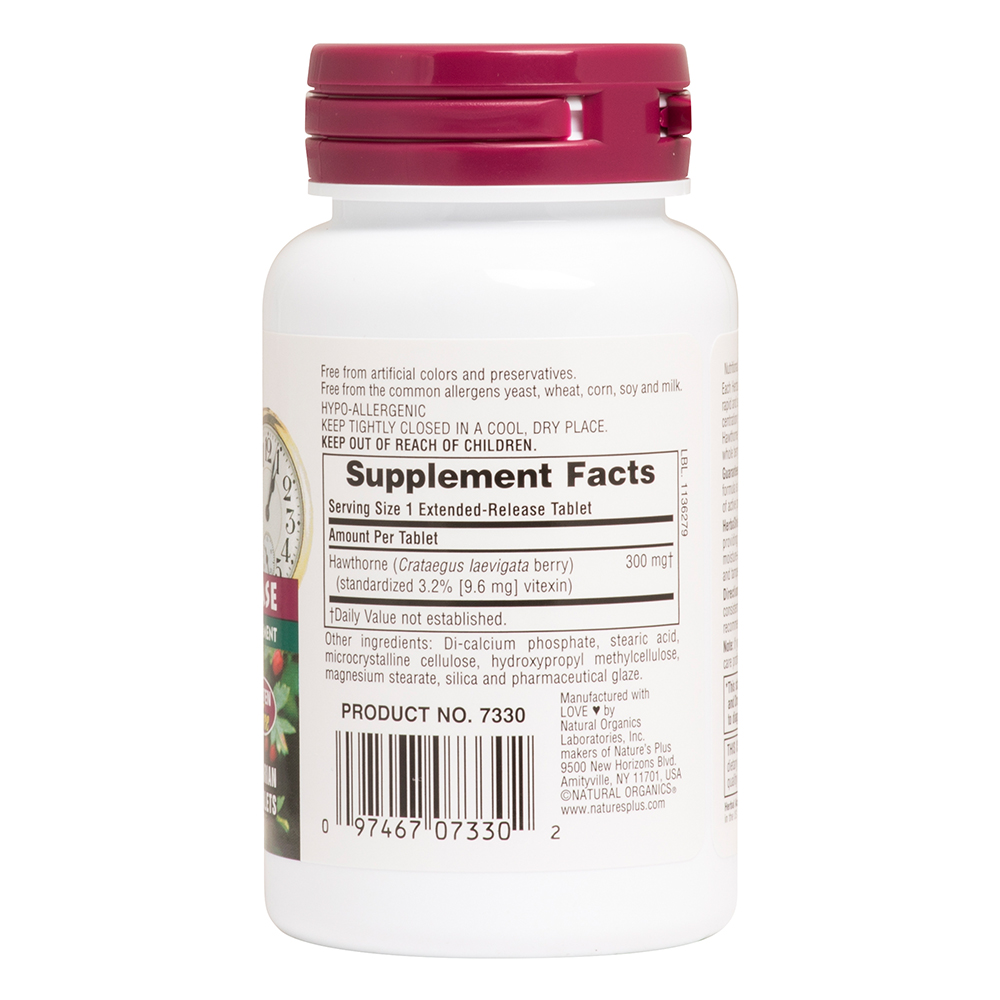 Natures Plus Herbal Actives Hawthorne 300 mg 3.2% Vitexin 30's