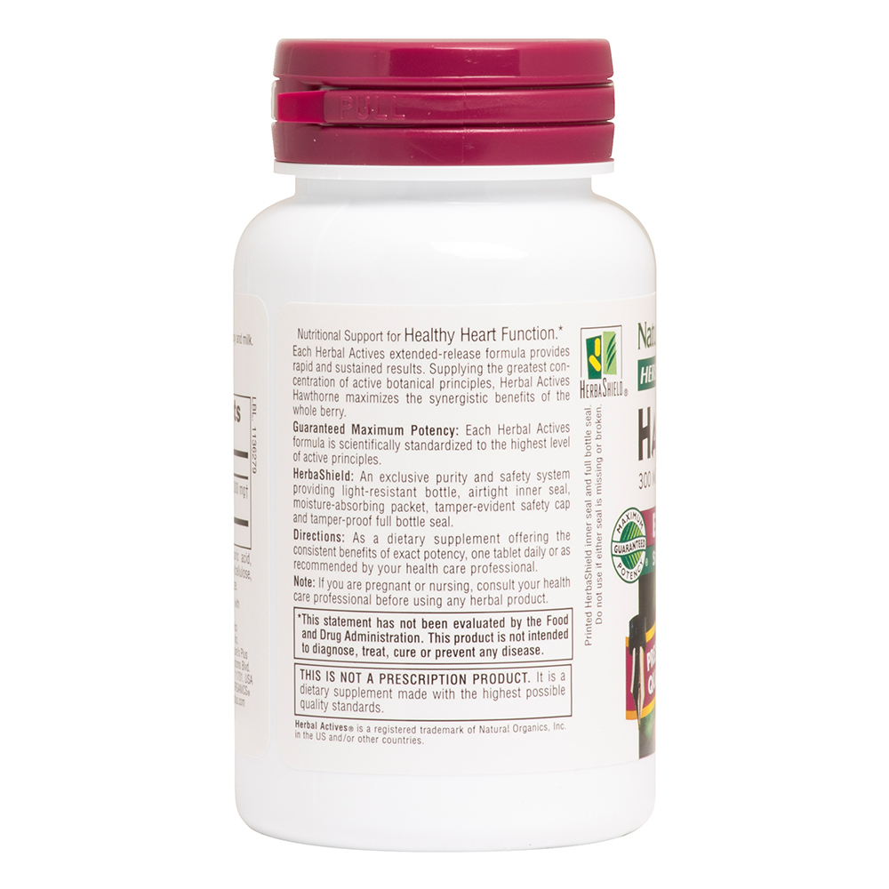 Natures Plus Herbal Actives Hawthorne 300 mg 3.2% Vitexin 30's