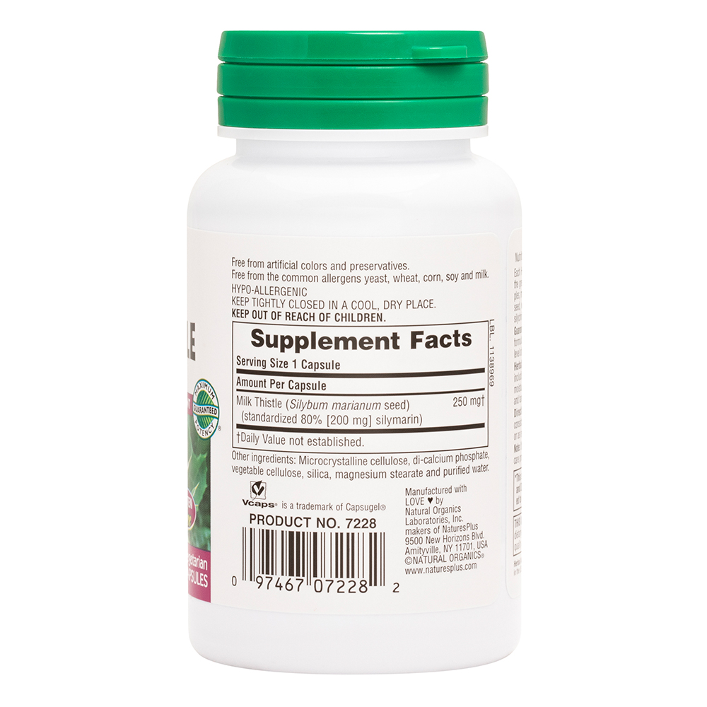 Natures Plus Herbal Actives Milk Thistle 250mg 60's