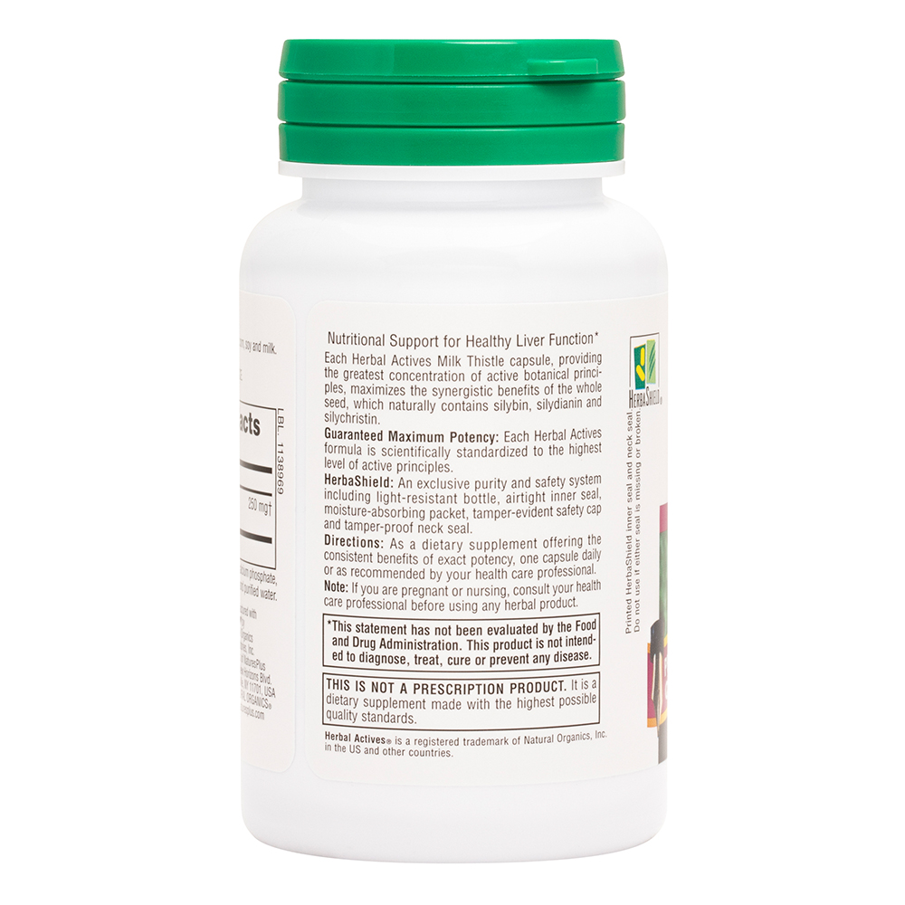 Natures Plus Herbal Actives Milk Thistle 250mg 60's