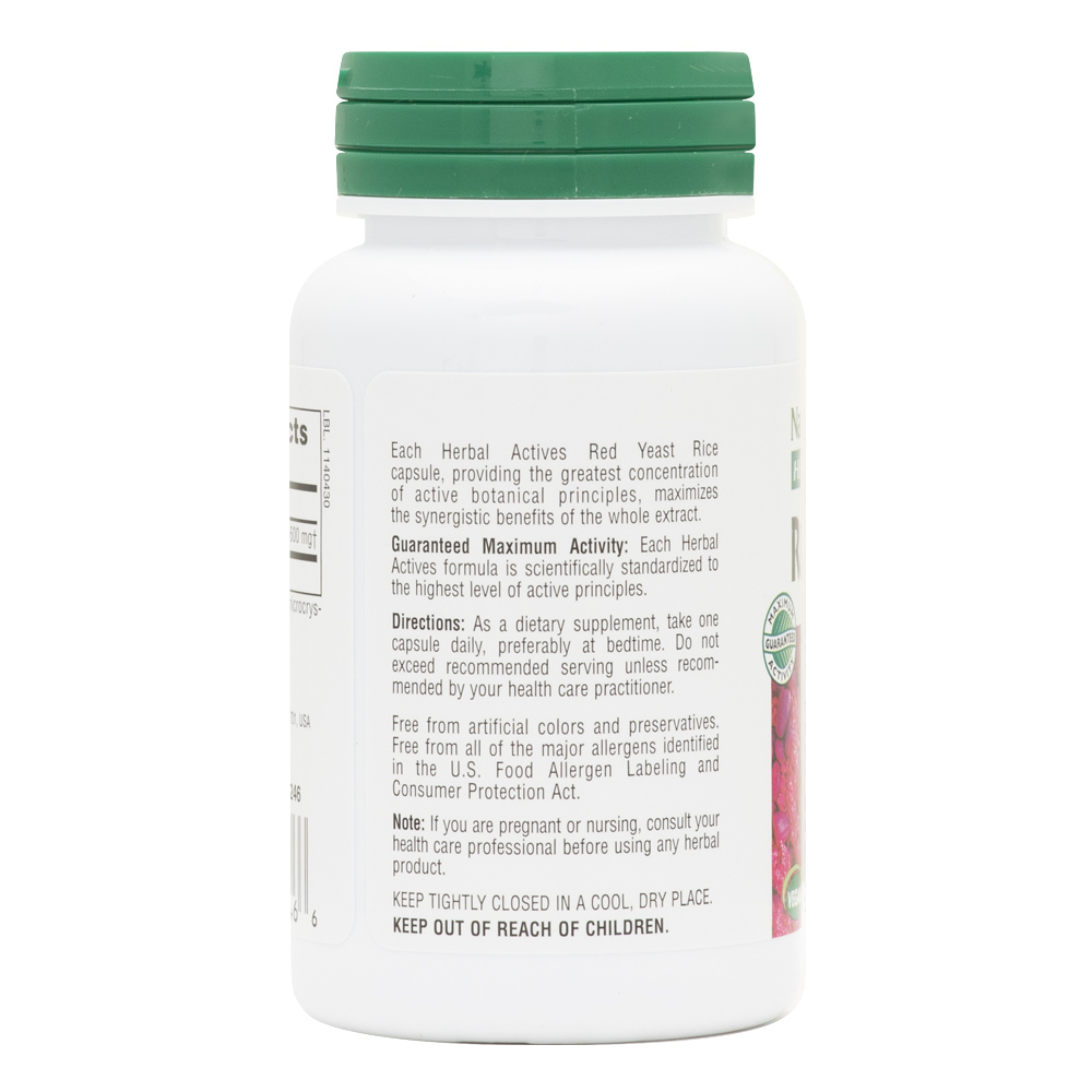 Natures Plus Herbal Actives Red Yeast Rice Capsules 60's